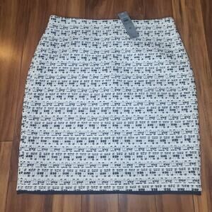 NWT Ann Taylor black white tweed skirt - 8P - 8 petite